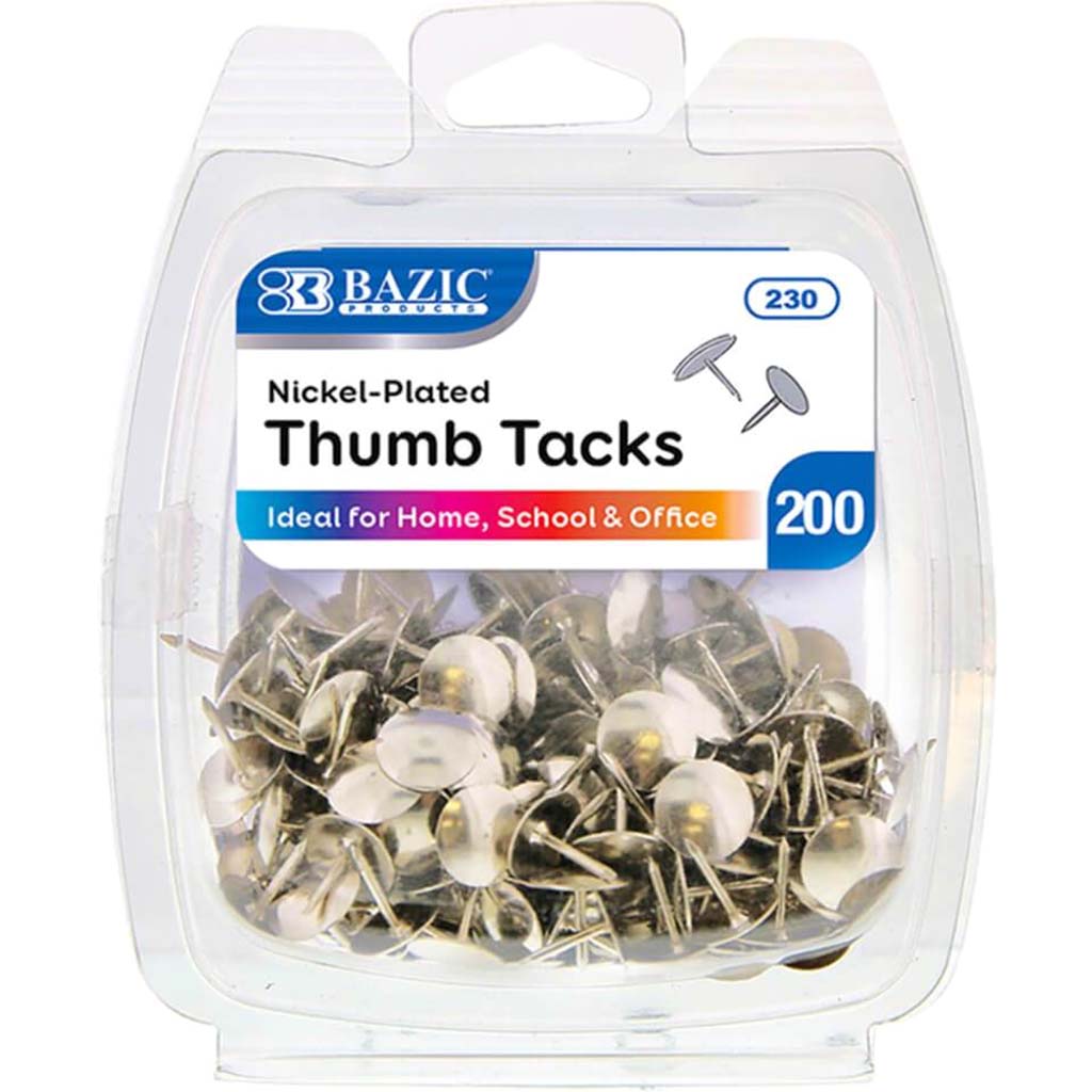 Thumb Tacks Nickel 200ct 