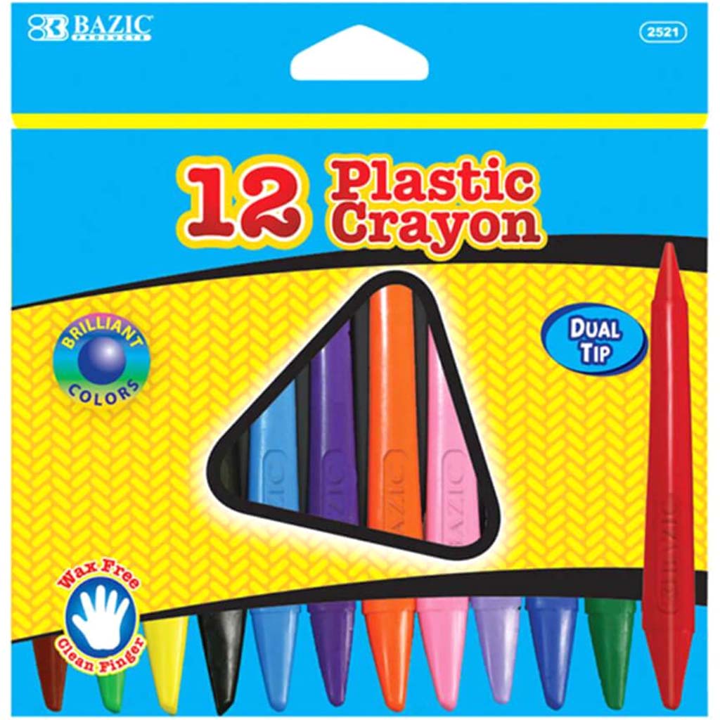 Crayon Plastic Dual Tip 12pcs 