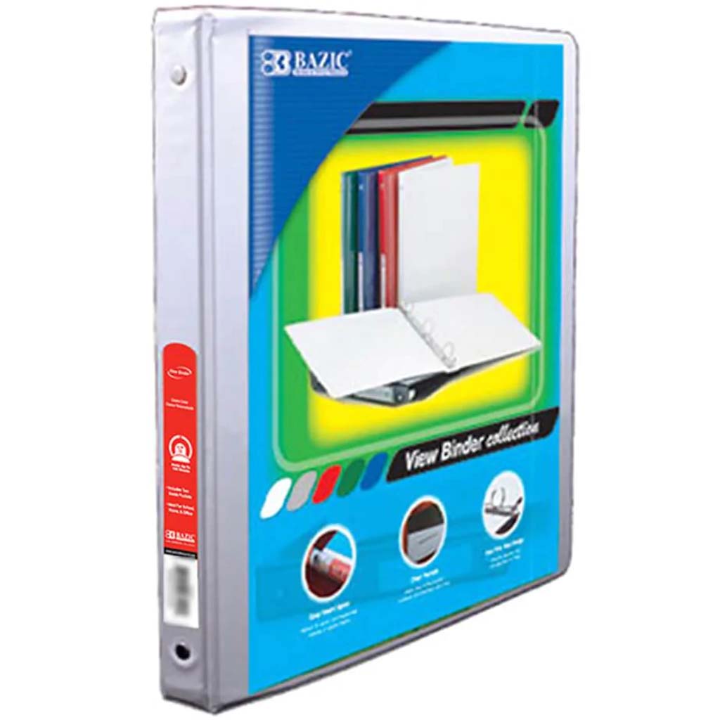 3 Ring View Binder with 2 Pockets Lime Green 1in 