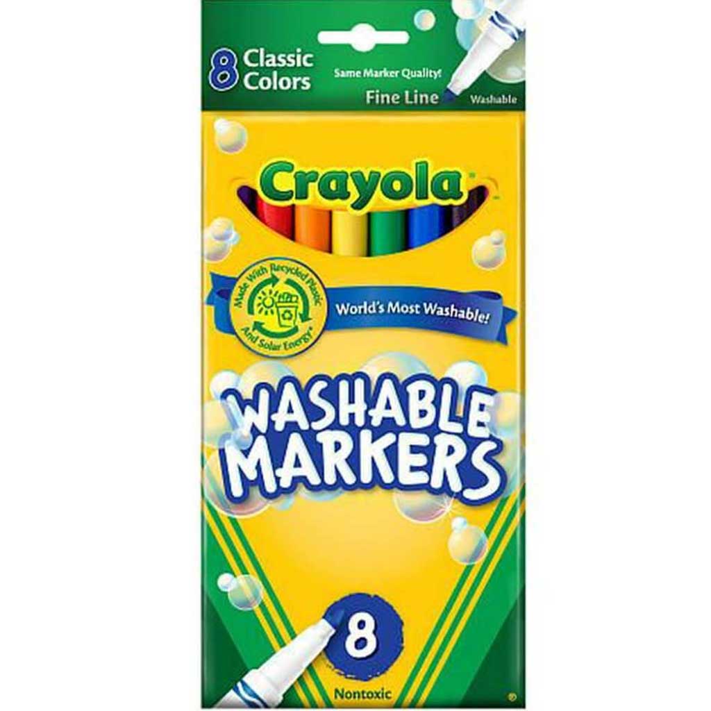 Crayola Washable Markers Fine Point Classic Colors 8/Pack