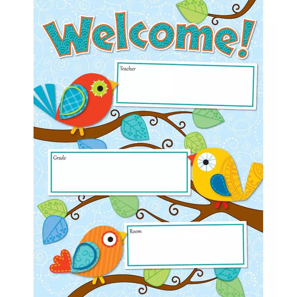 Boho Birds Welcome Chart 