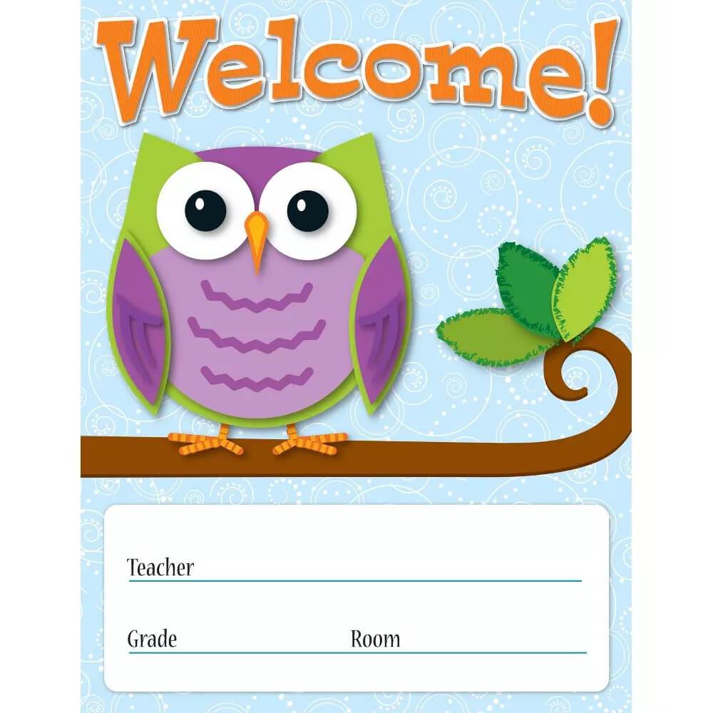 Colorful Owls Welcome Chart 