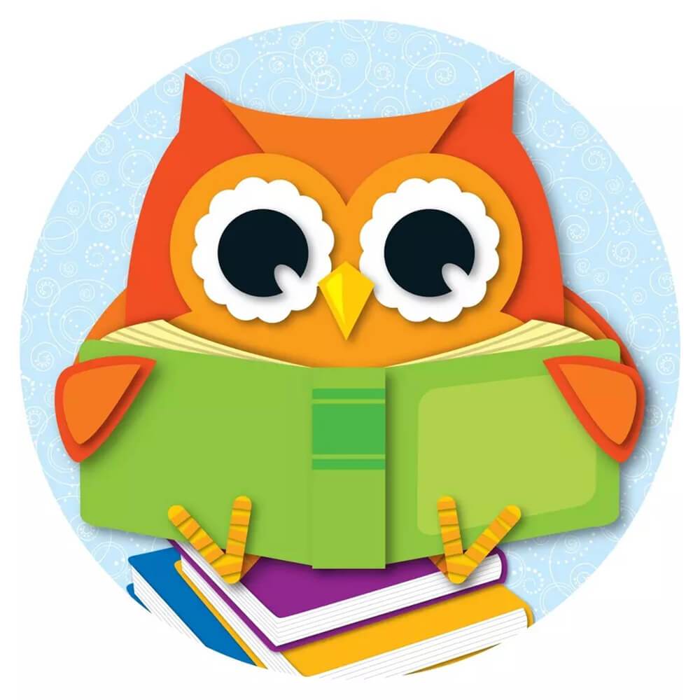 Reading Owl Two Sided Decoration 