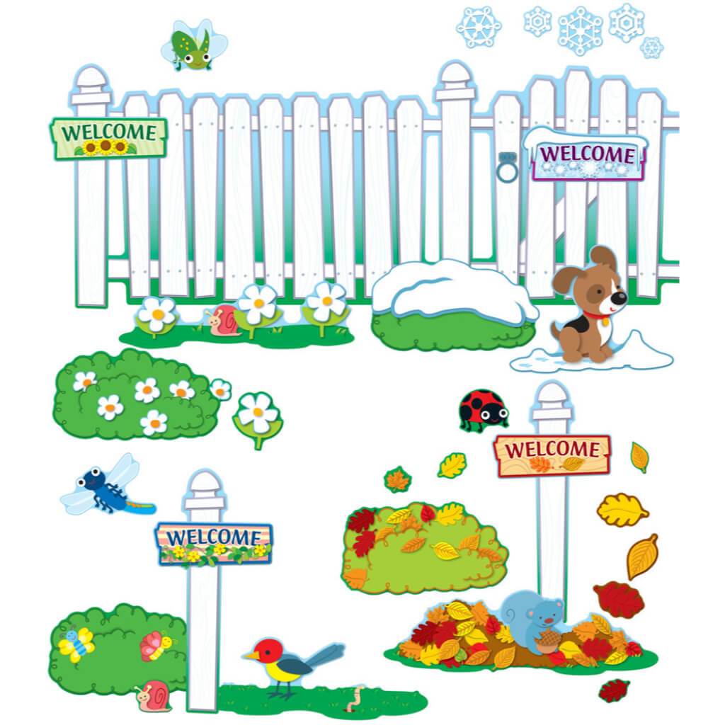 Seasonal Fence Bulletin Board Grade Pk-5