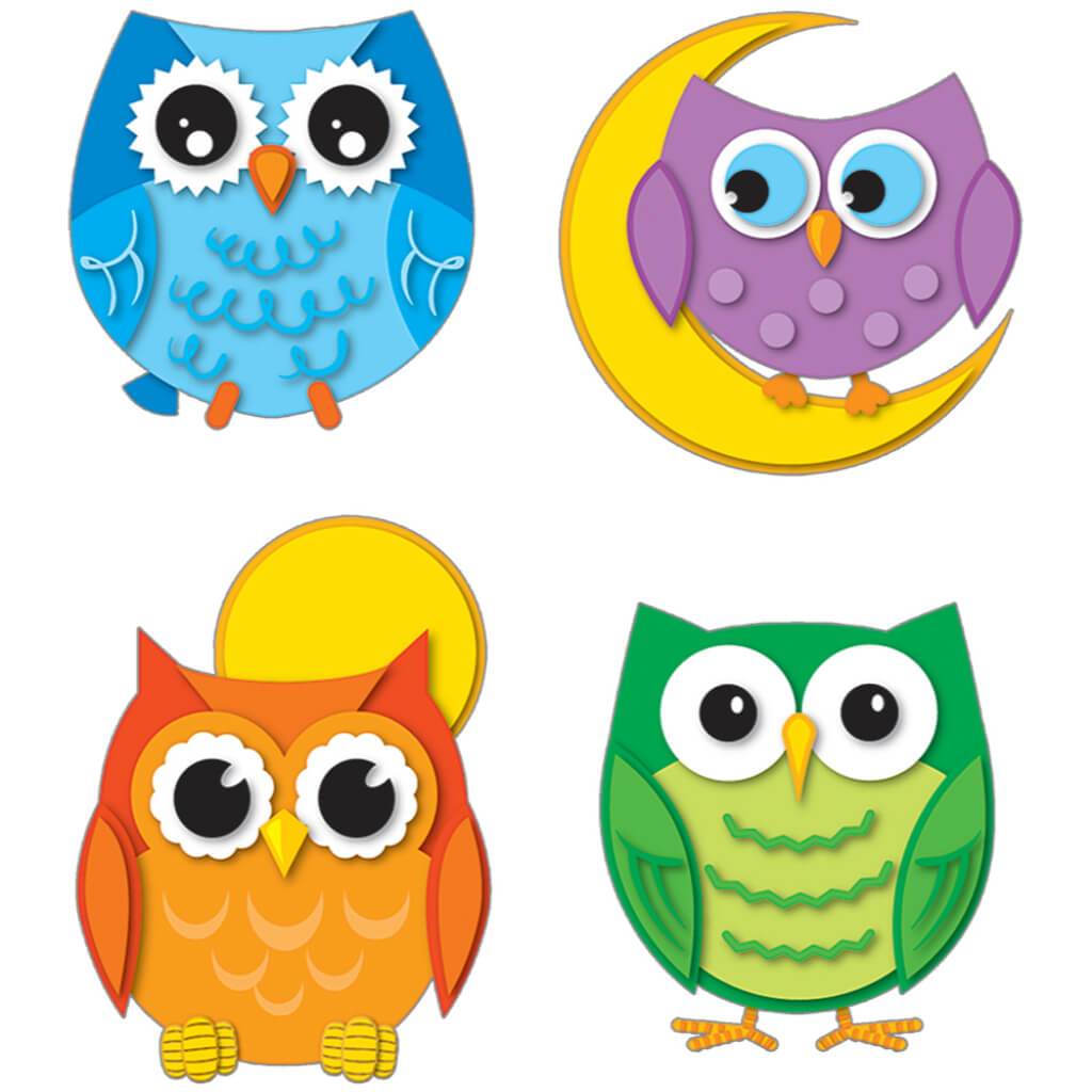 Colorful Owls Temporary Tattoos 