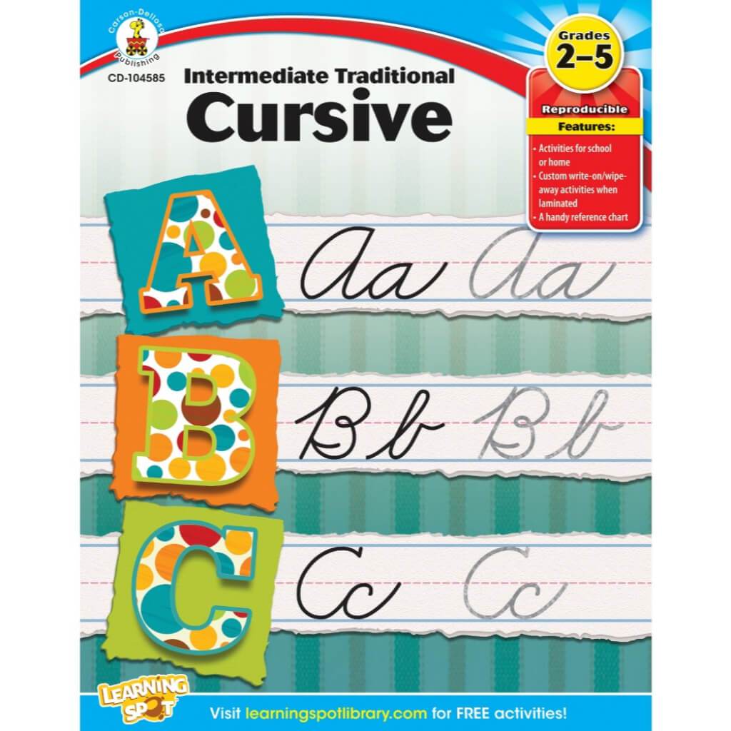 Intermediate Traditional Cursive Workbook Grade 2-5 