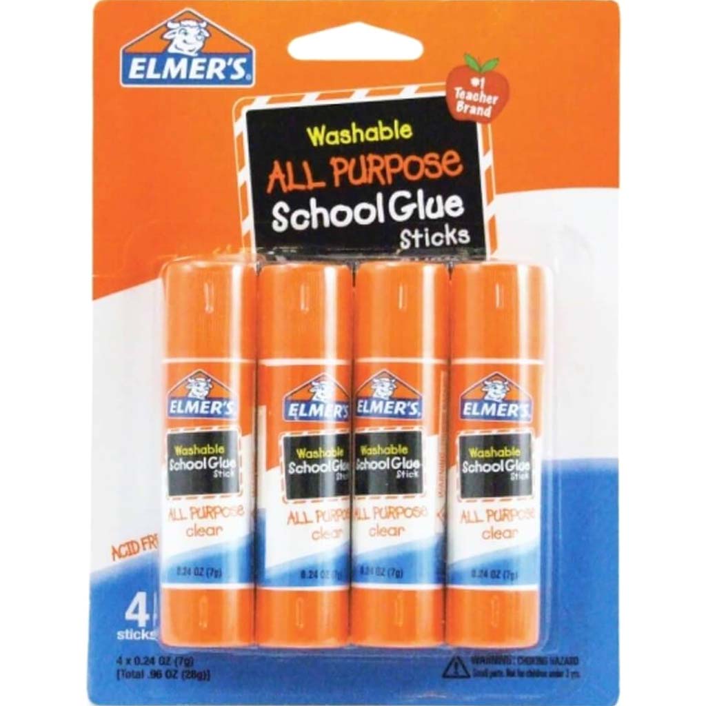 Elmer's Repositionable Washable School Glue Stick 0.53 Ounce 2 Count