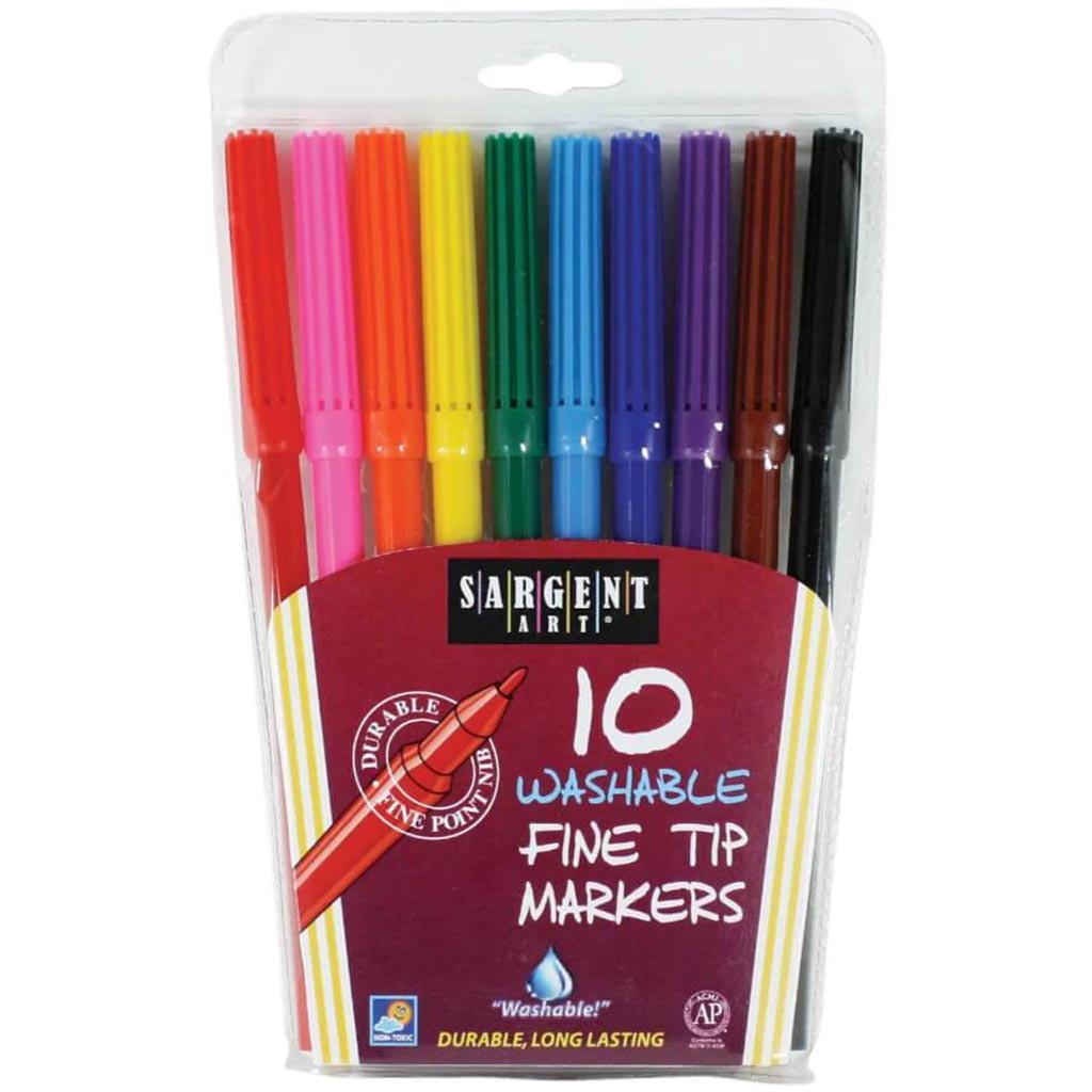 Washable Fine Tip Markers 10ct