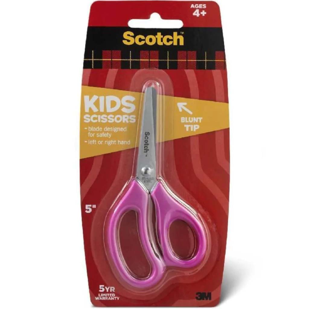 Kid Scissors Length Blunt Red 5in 