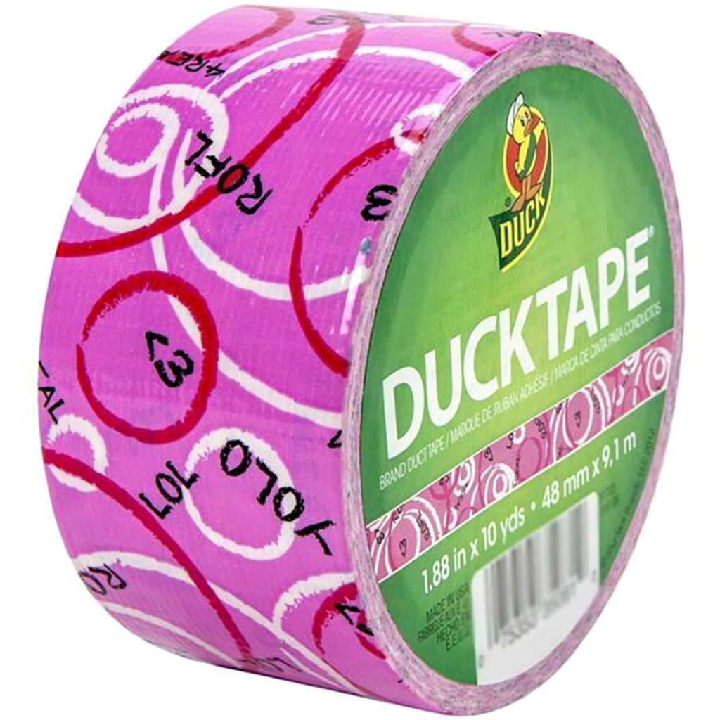 Duct Tape 1.88in x 10yd Pink Text