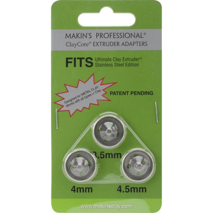 Makin's Professional ClayCore Extruder Adapters 3/Pkg 3.5mm, 4mm & 5mm