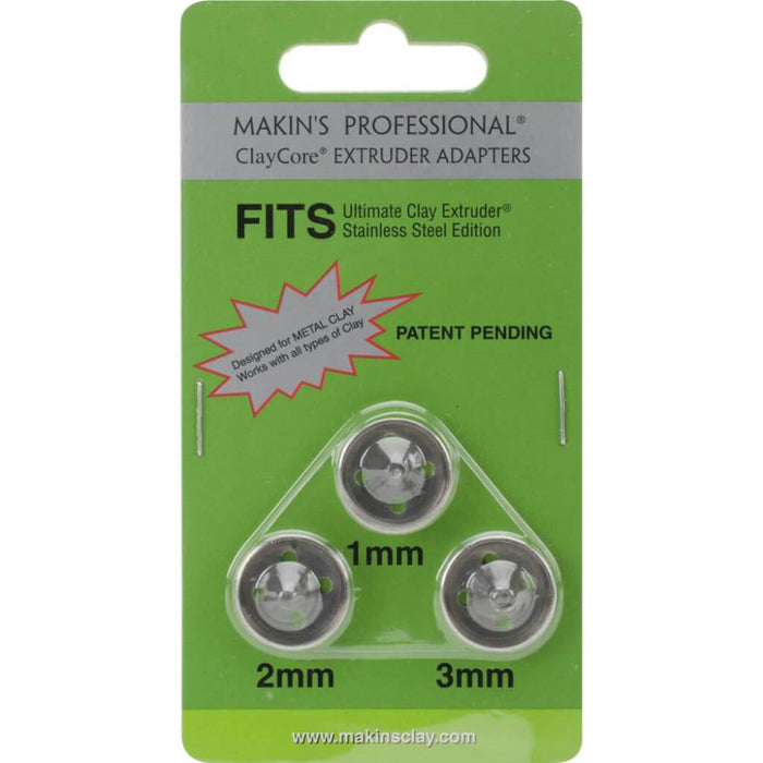 Makin's Professional ClayCore Extruder Adapters 3/Pkg 1mm, 2mm & 3mm