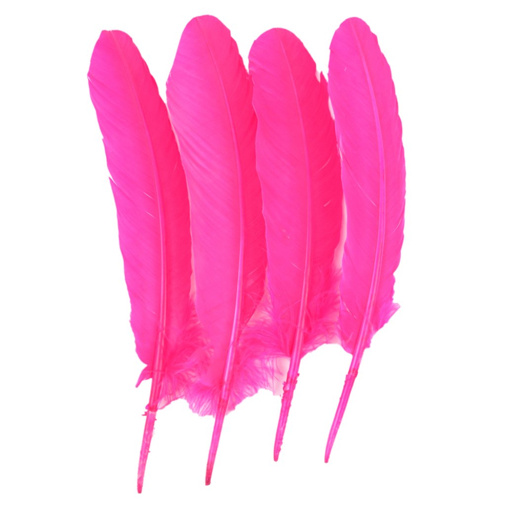 Turkey Feather Rounds Vivid Pink 12.25-13in 4Pc 