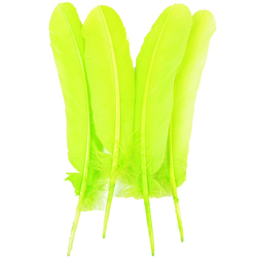 Turkey Feather Rounds Vivid Lime 12.25-13in 4Pc 