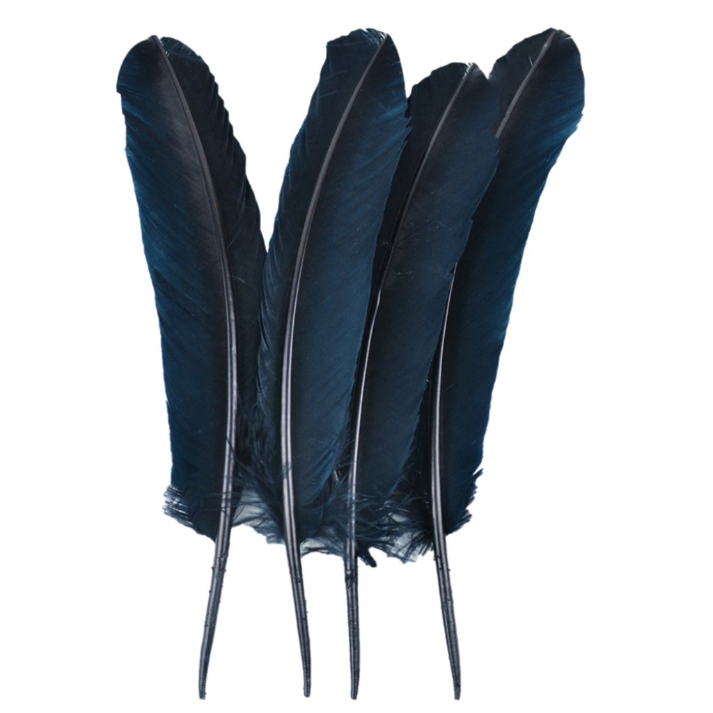 Turkey Feather Rounds Black 12.25-13in 4Pc 