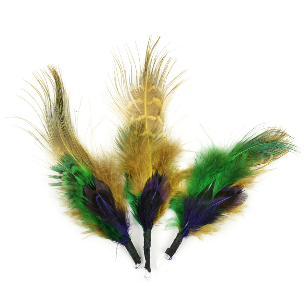 Feather Pick Mardi Gras 3.5in 