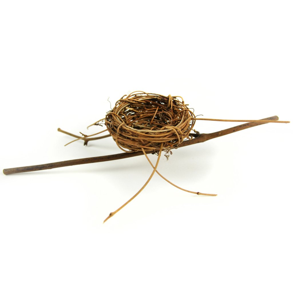 Artificial Twig Bird Nest On B Ranch 3in 
