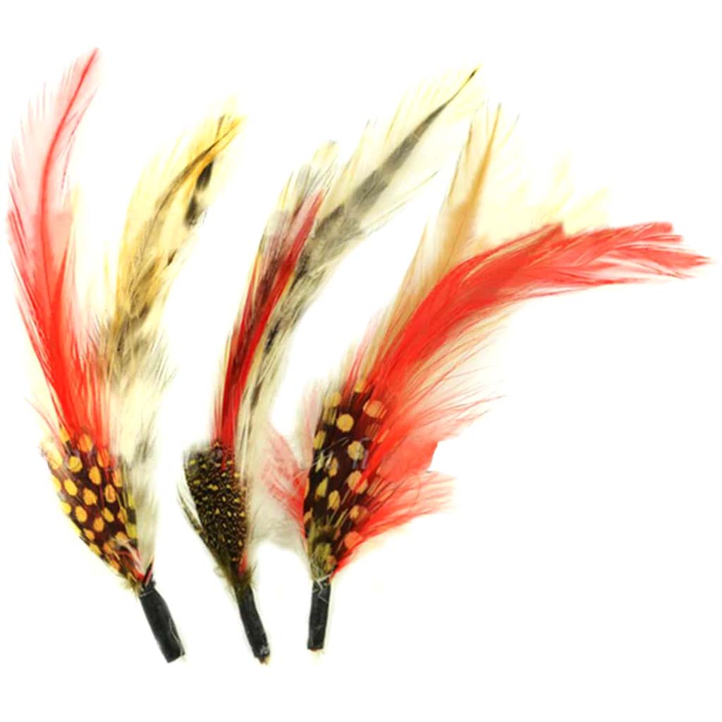 Feather Pick with Nylon Loop Mixed Hackle 3pc 4in