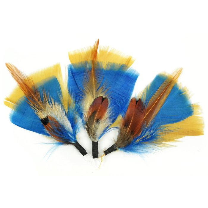 Feather Pick 3in Gold/Teal 