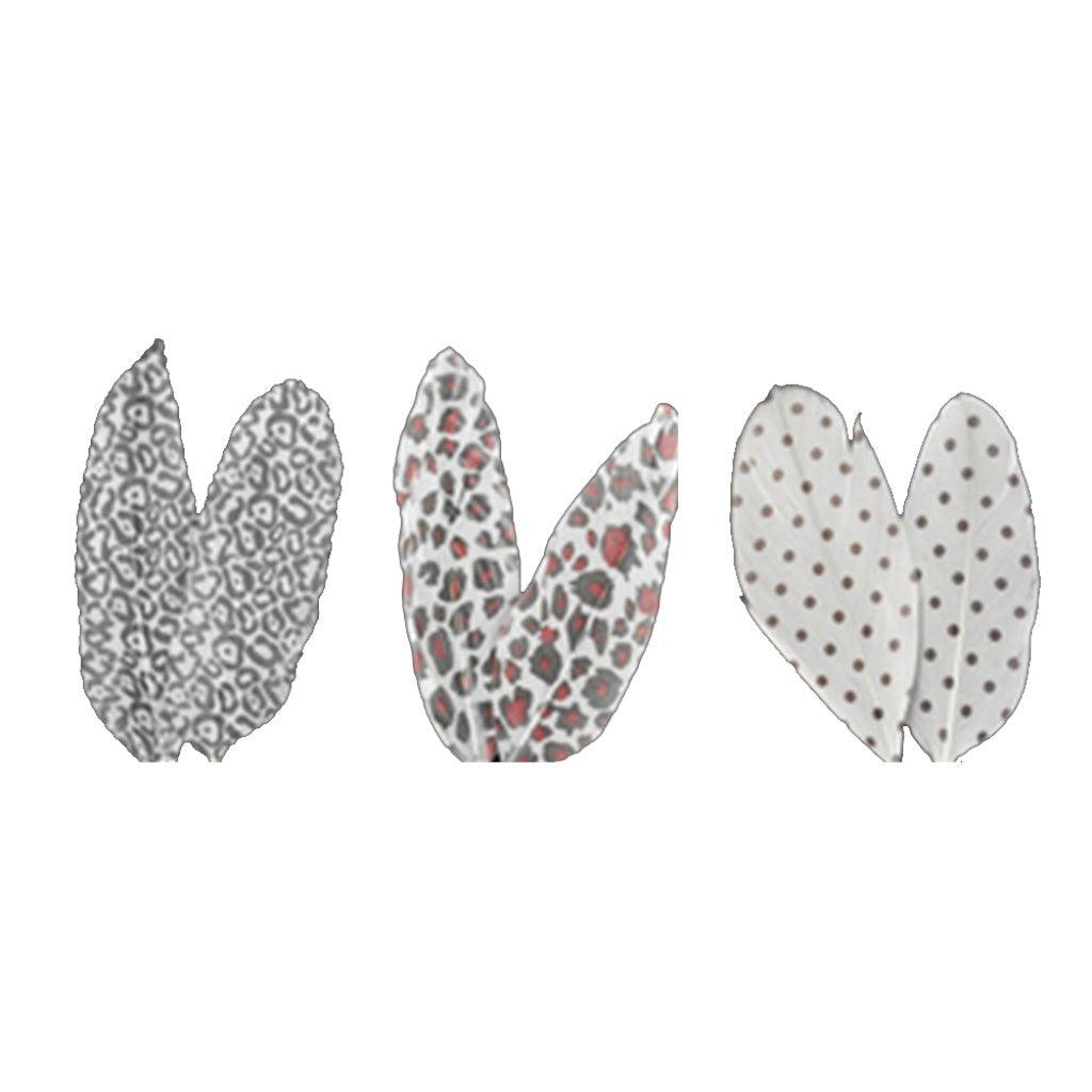 Printed Feathers Assortment Black White/Polka Dots/Leopard 