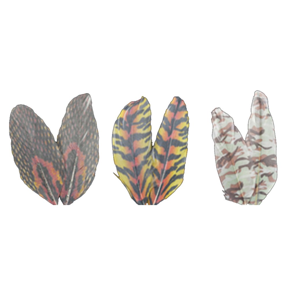 Printed Feathers Assortment Snake Skin/Tiger Stripe/Camo 