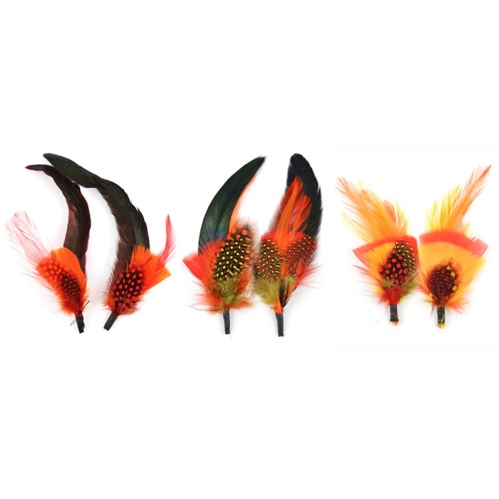 Feather Pick Assortment 5-6in Yellow Orange Red