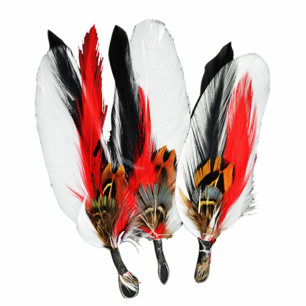 Feather Pick 3-1/2in Red/White/Black 