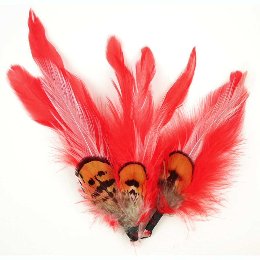 Feather Pick 4.5in Red White 