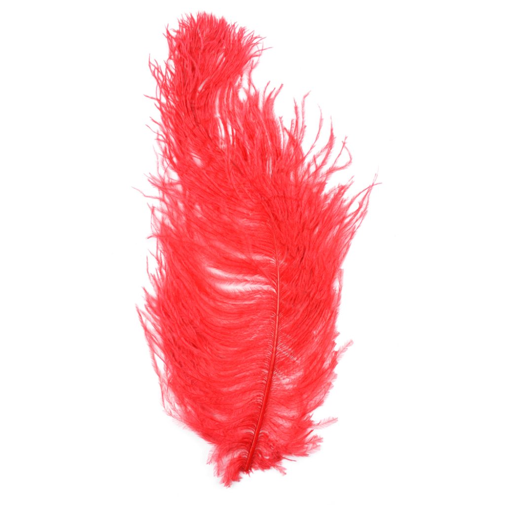 Ostrich Plume13-15in Red 1Pc 