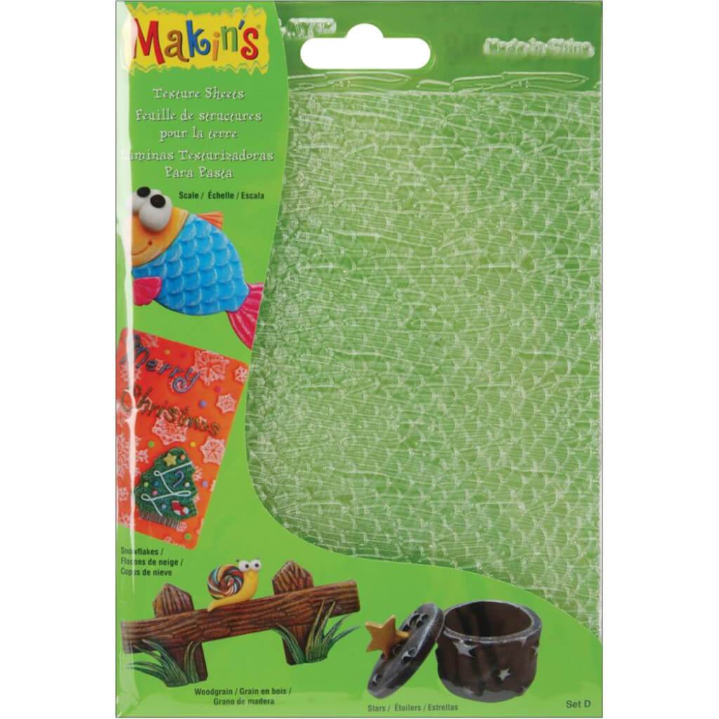 Makin's Clay Texture Sheets 7in x 5.5in 4/Pkg Set D