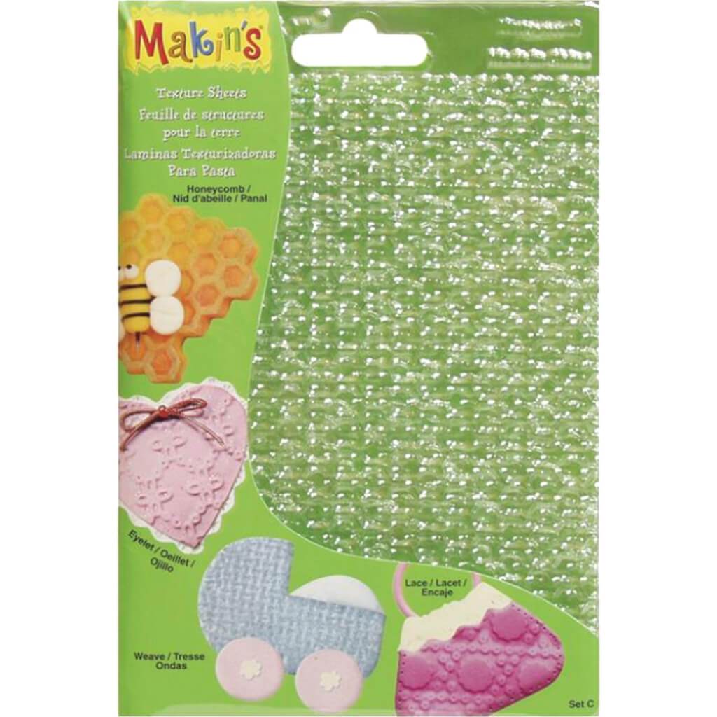 Makin's Clay Texture Sheets 7in x 5.5in 4/Pkg Set C
