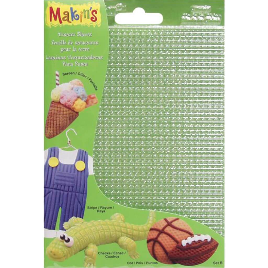 Makin's Clay Texture Sheets 7in x 5.5in 4/Pkg Set B