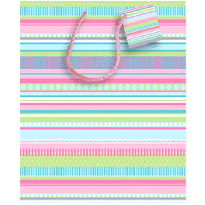 Gift Bag Pastel Stripes, Large