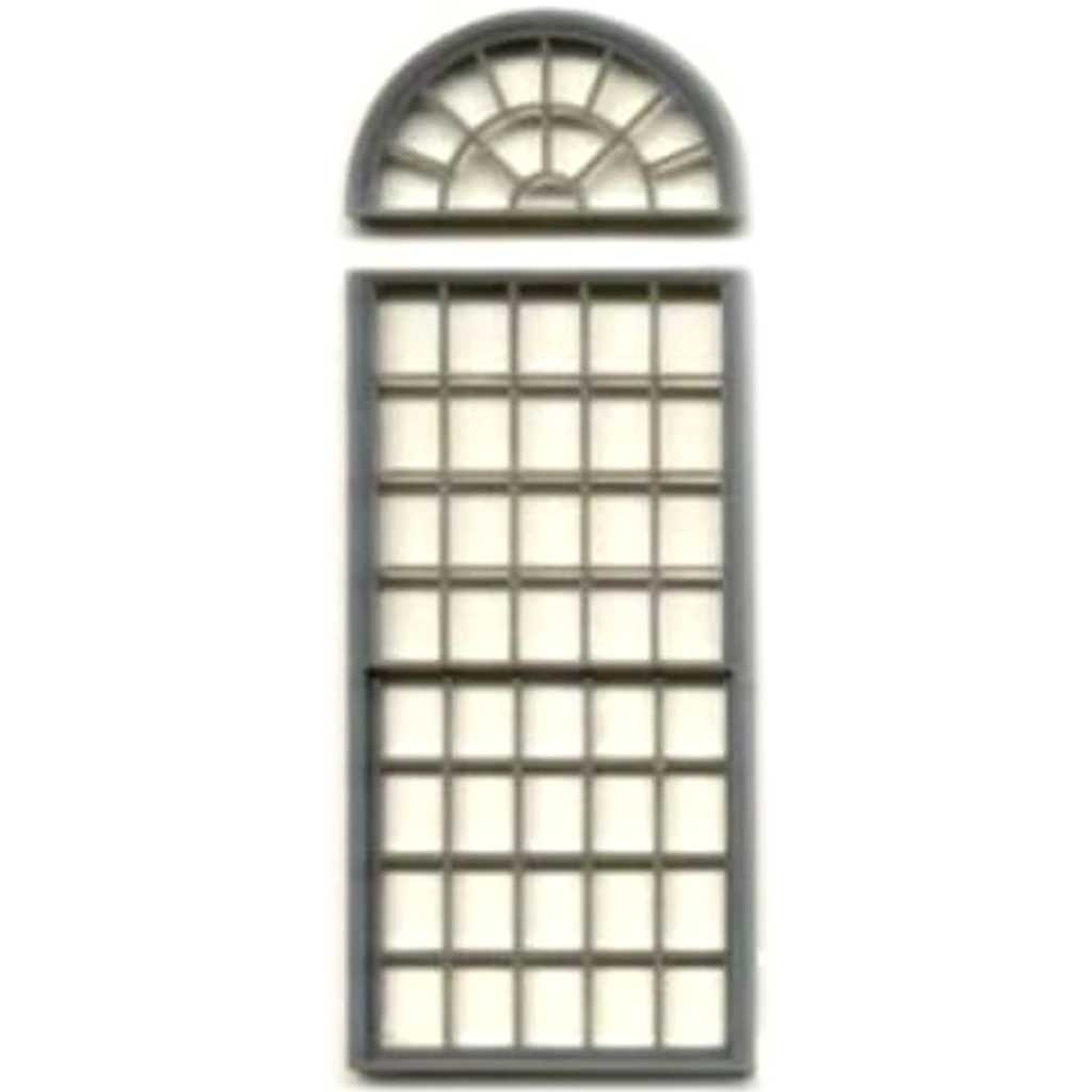 Scale Architectural Components 53 pane double hung round top window 1/4 set of 3 