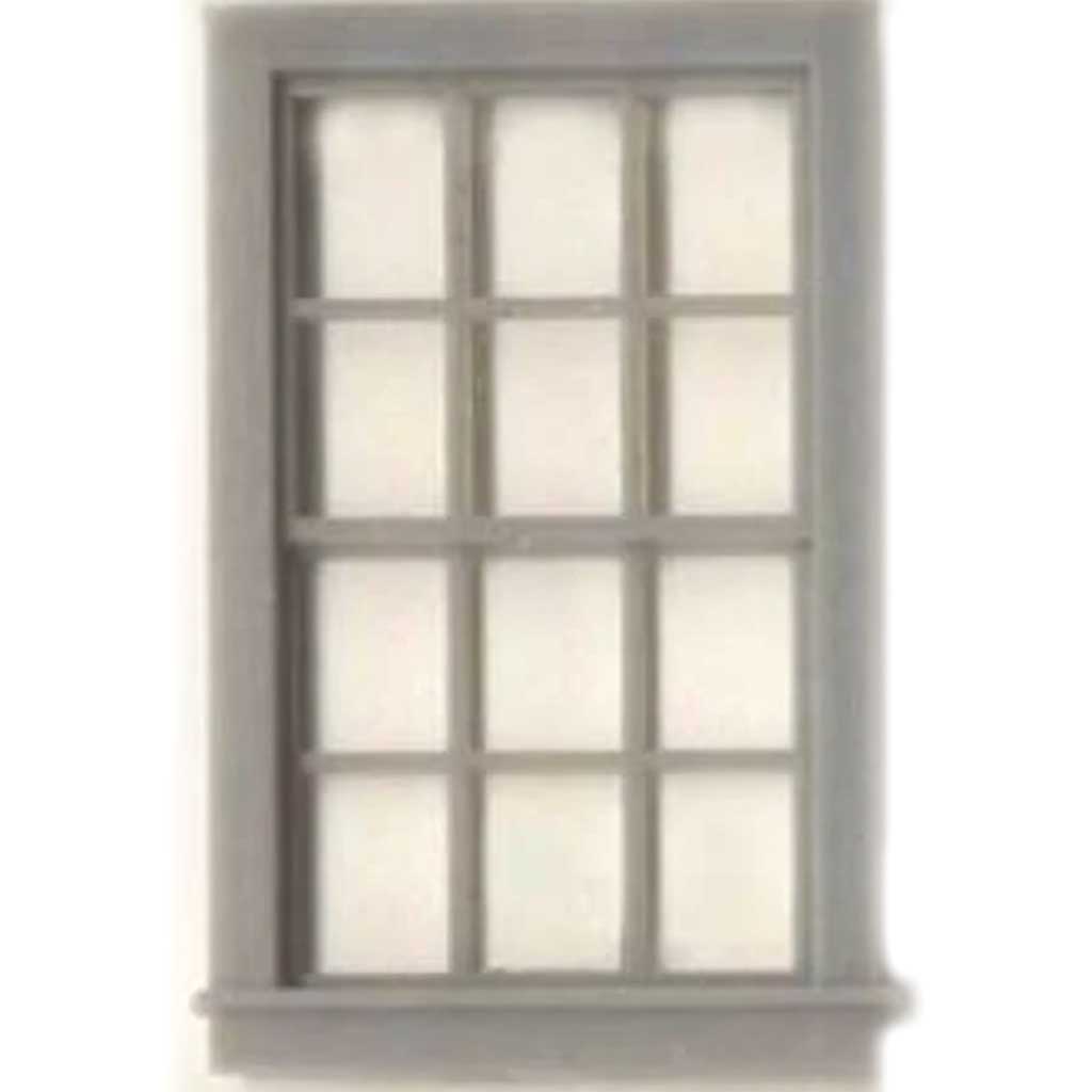 Scale Architectural Components 12 pane double hung window 1/4 set of 4 