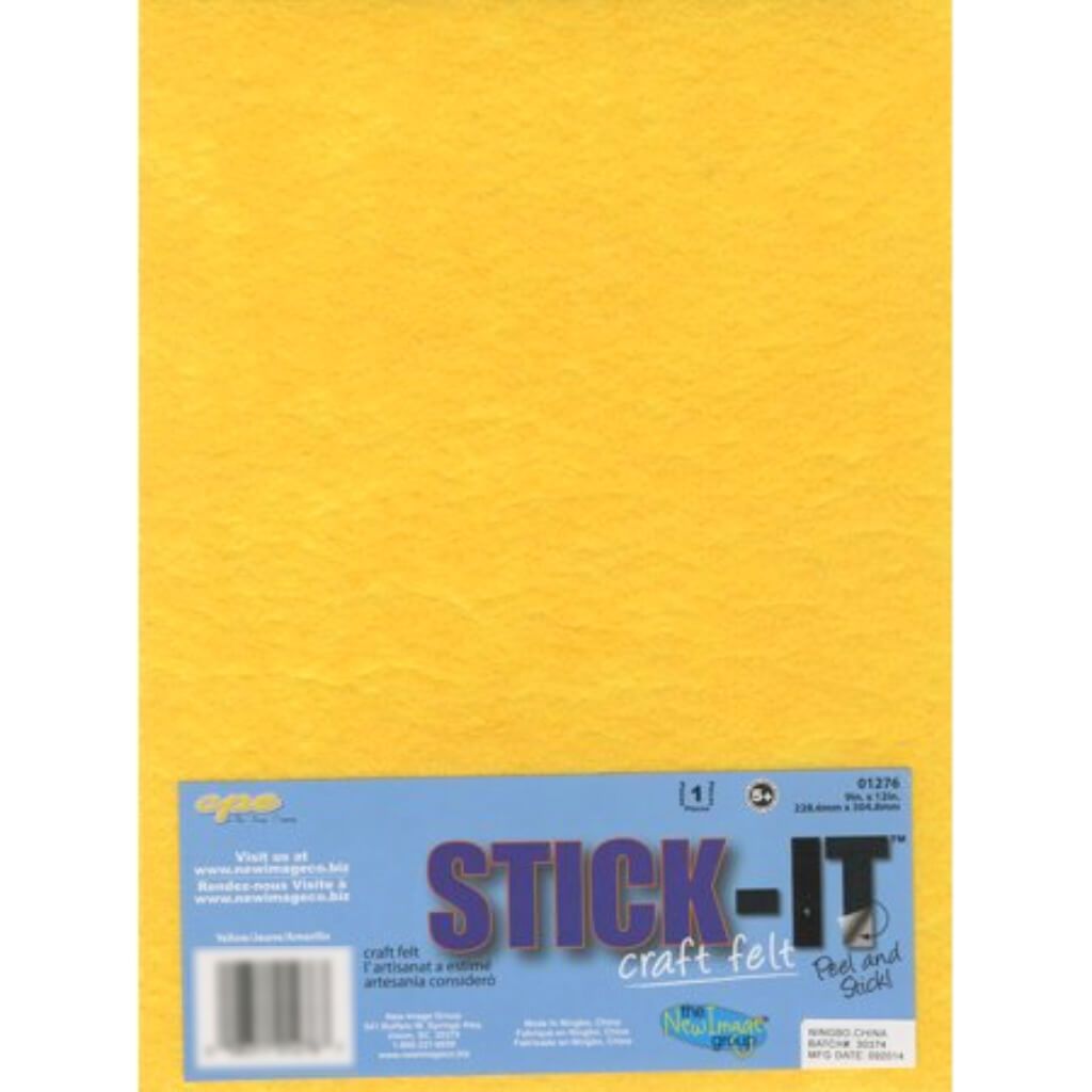 Stick-It Felt 09 x 12in Yellow