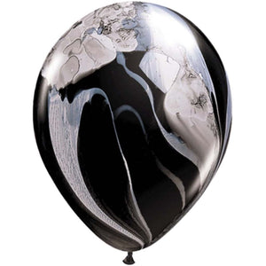 Latex Balloon Black & White Superagate 11in 
