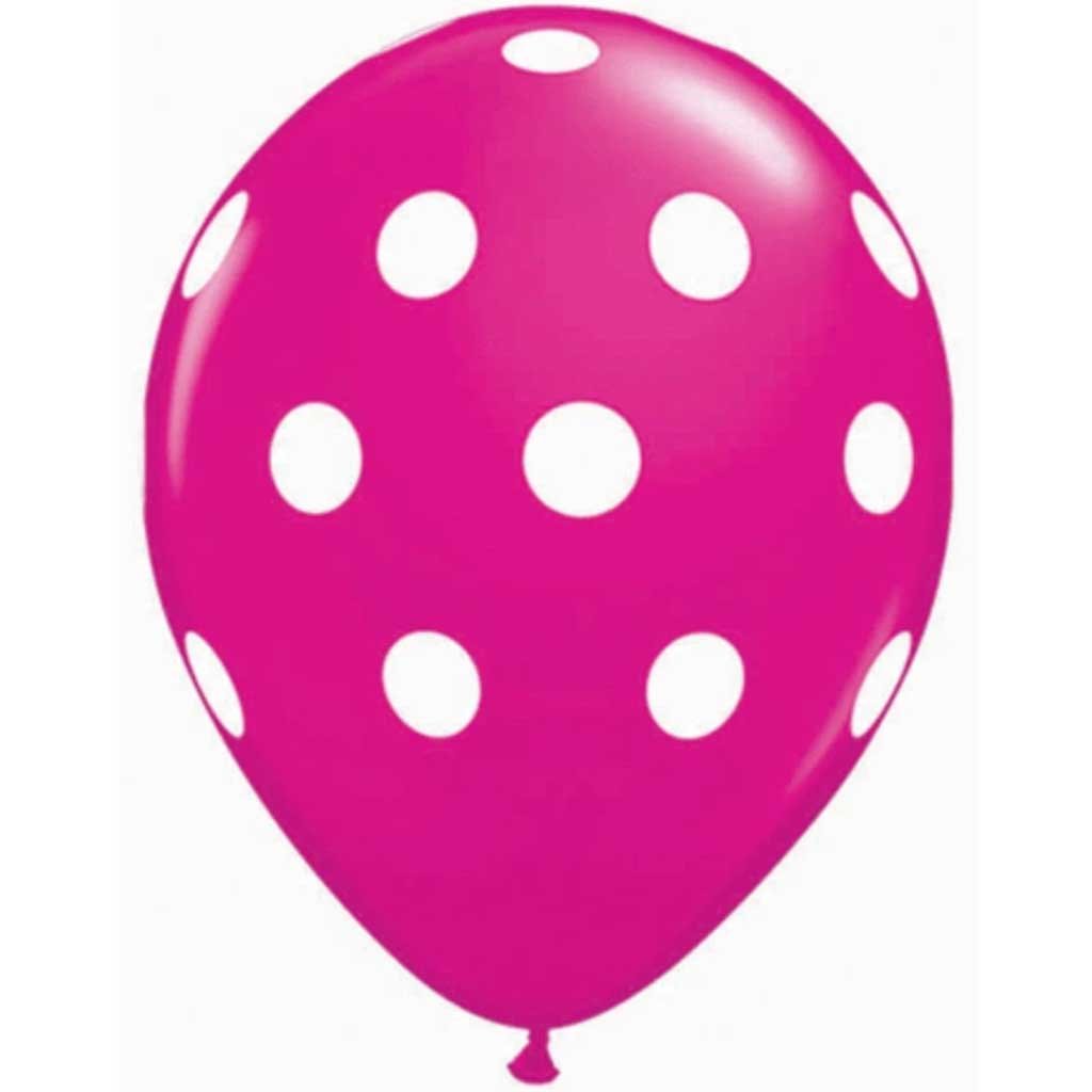 Polka Dots Big Wild Berry Latex Balloon 11in 