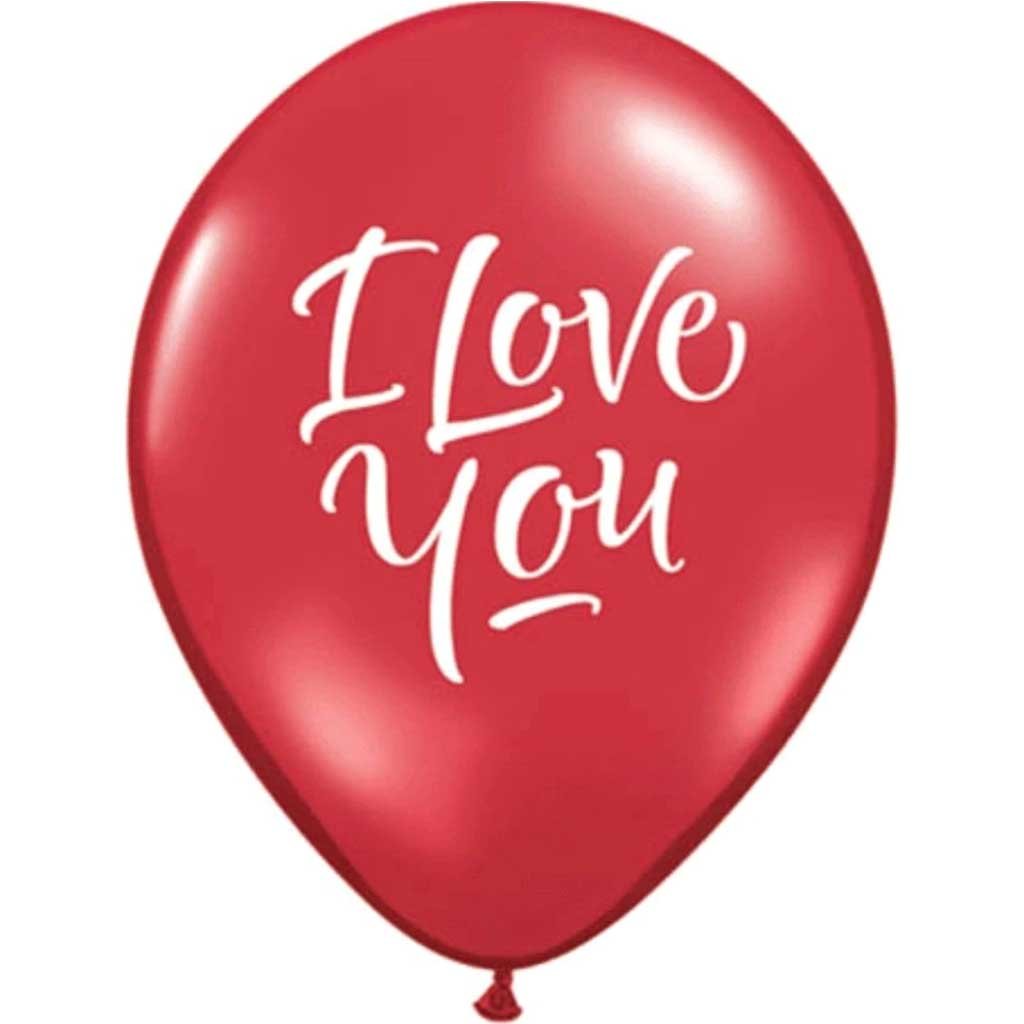 I Love You Script Modern Latex Balloon 11in 