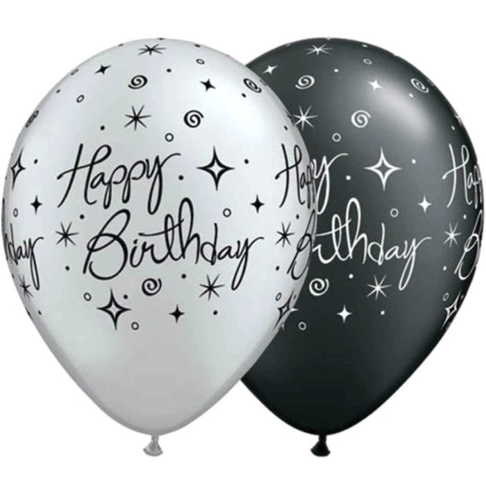 Birthday Elegant Sparkles & Swirls 11in 