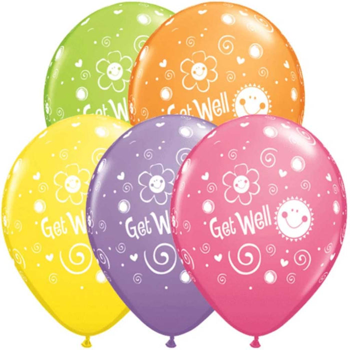 Getwell Sun&Flowers Latex Balloon 11in 