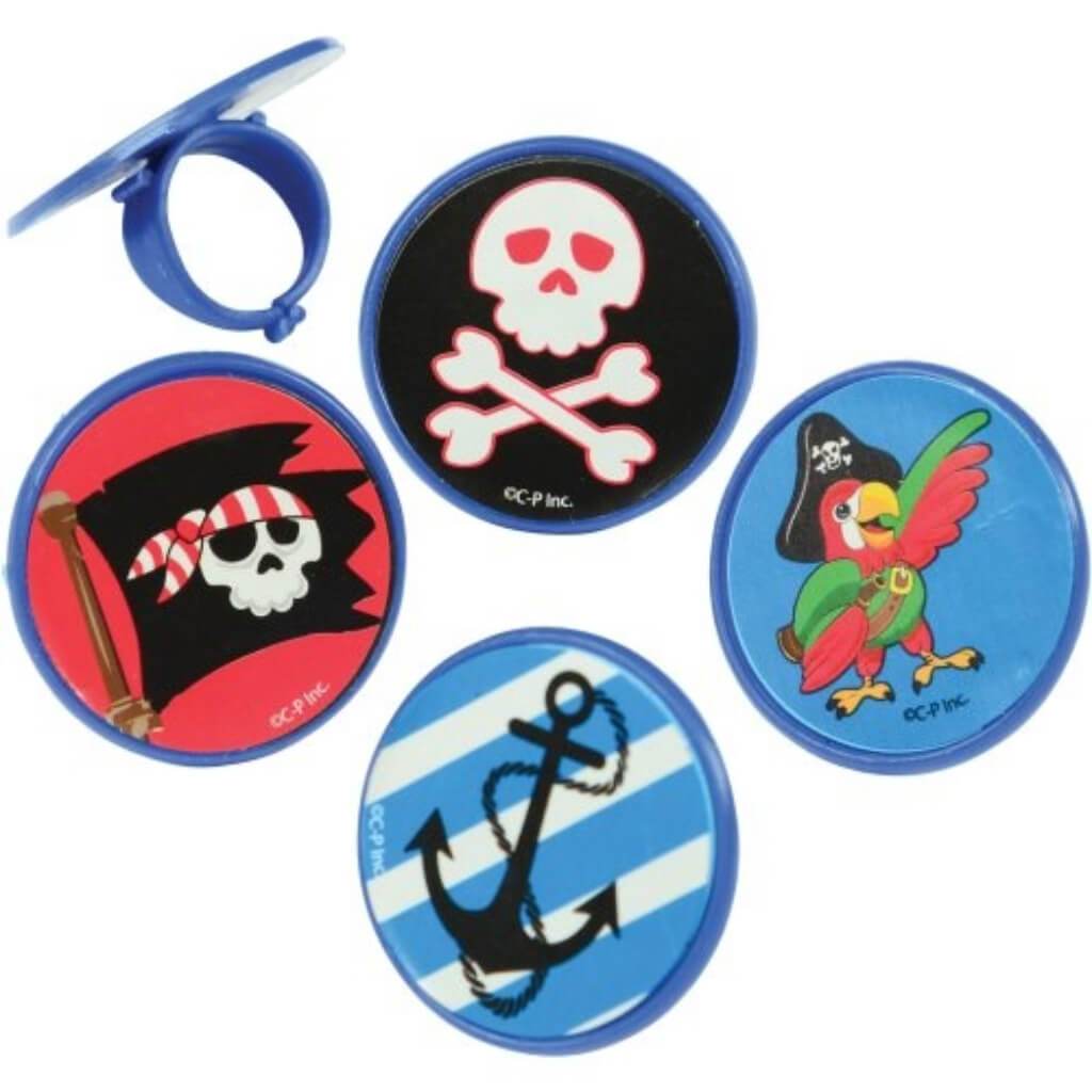 Pirate Sticker Rings 48 Pieces 