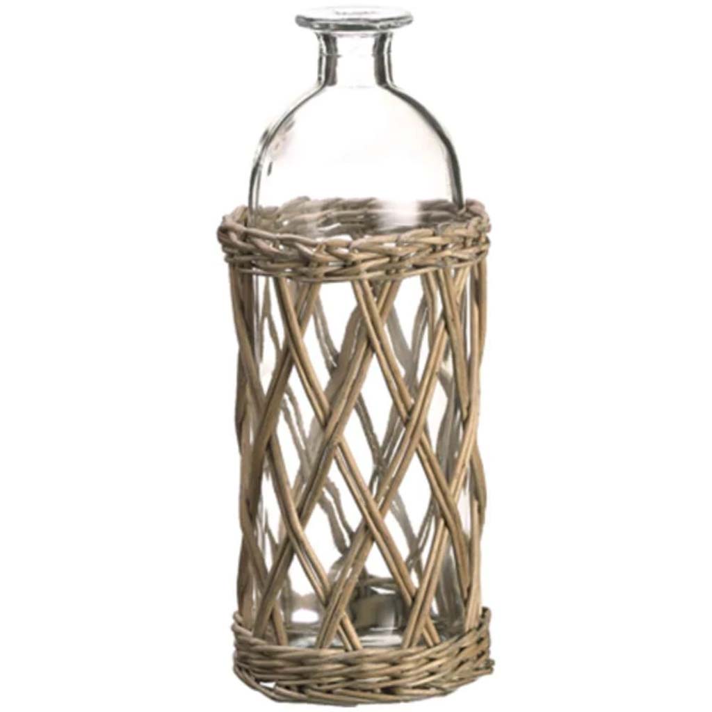 4.3D11&quot;H Willow Basket W/Vase 