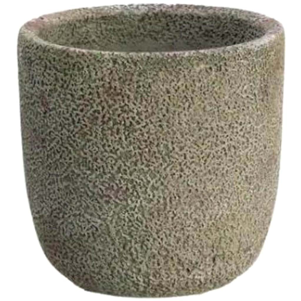 5D5&quot;H Stone Look Cement Pot St 