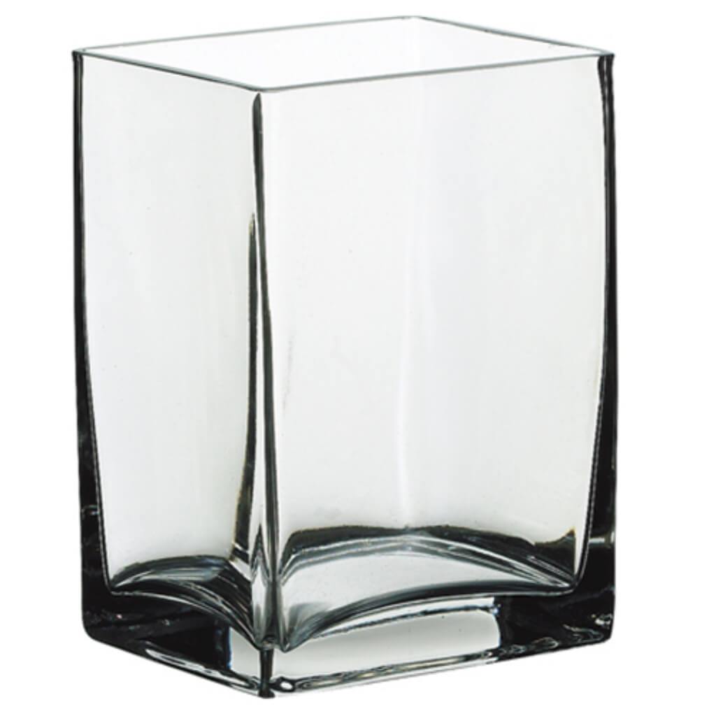 5.5H3W4"L Glass Cube Vase Cw 