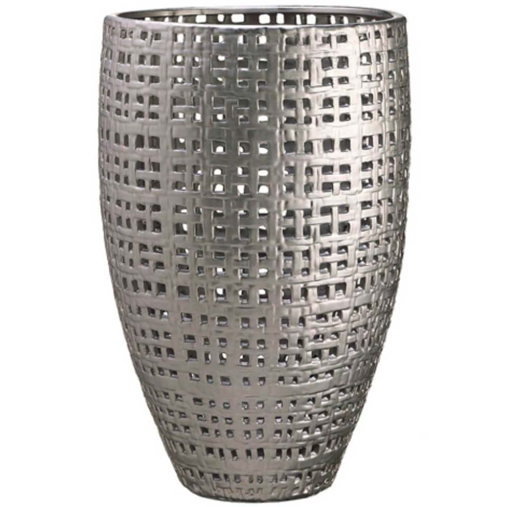 15.7D25.2&quot;H Bkt Weave Cer.Vase 