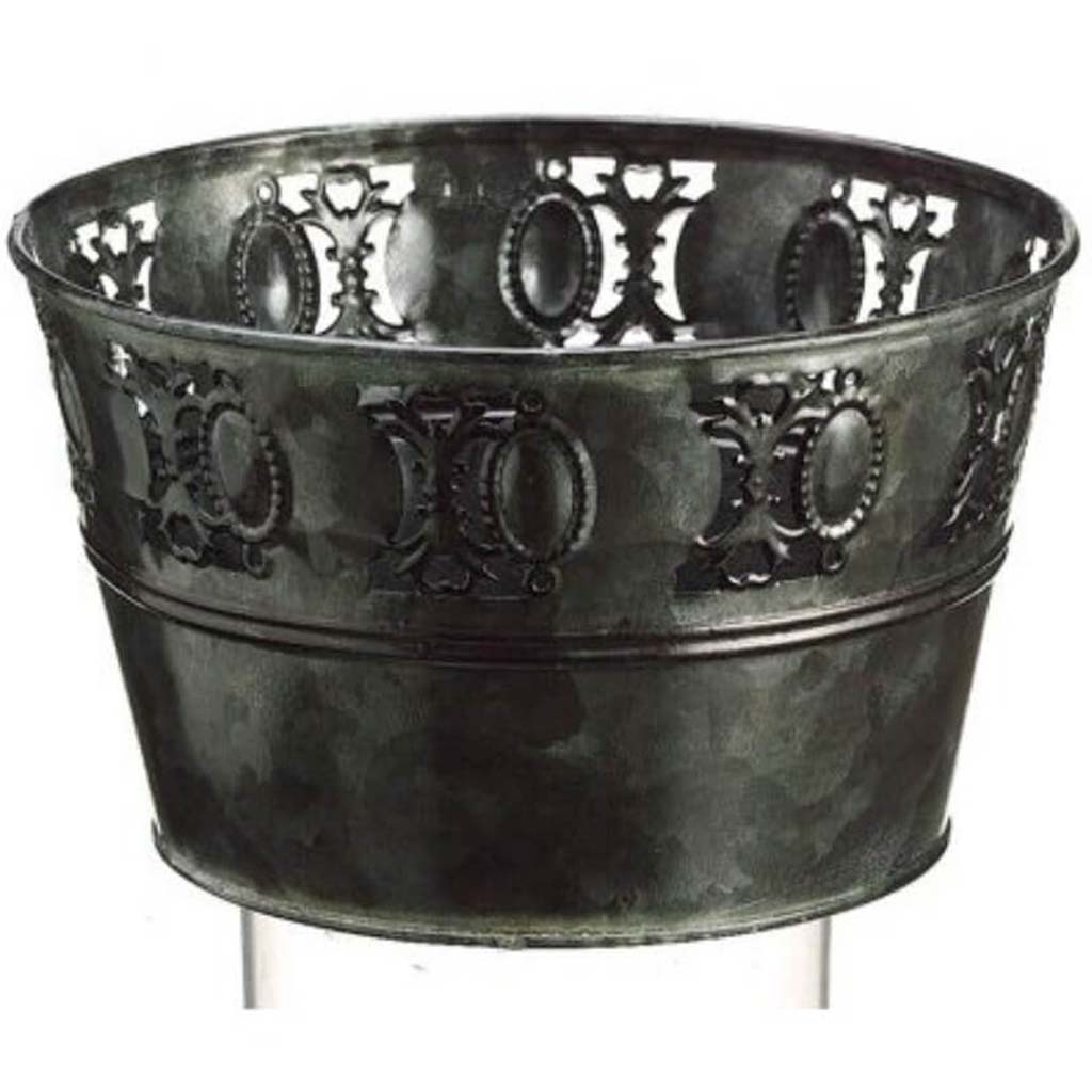 4.5H7.5"D Tin Pot Gy 