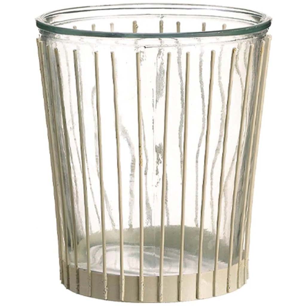 5.9D6.3"H Glass Vase W/Holder 