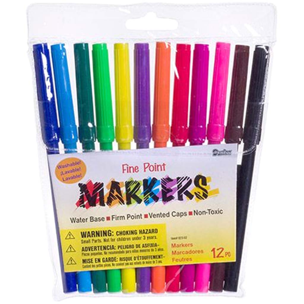 Washable Markers Fine Point 12 pack 