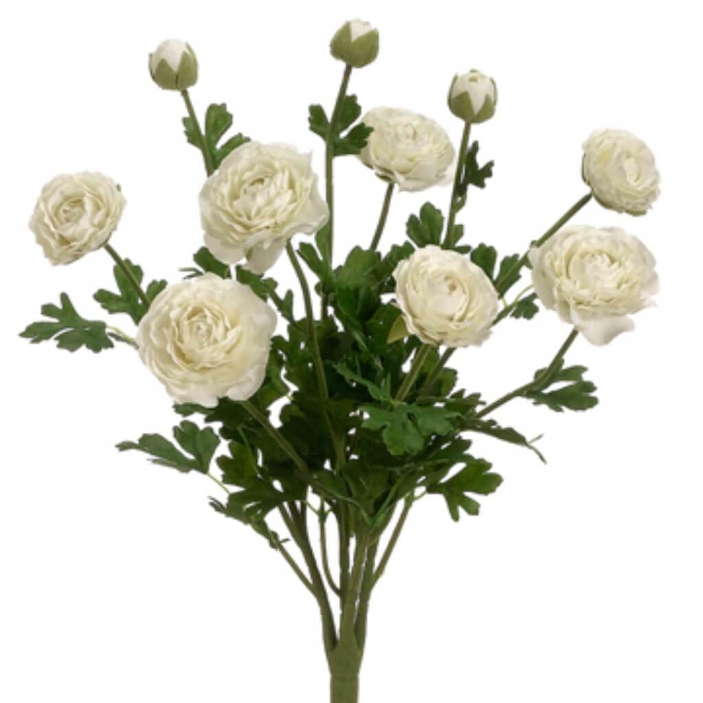19"Ranunculus Bush 7F3B Wh 